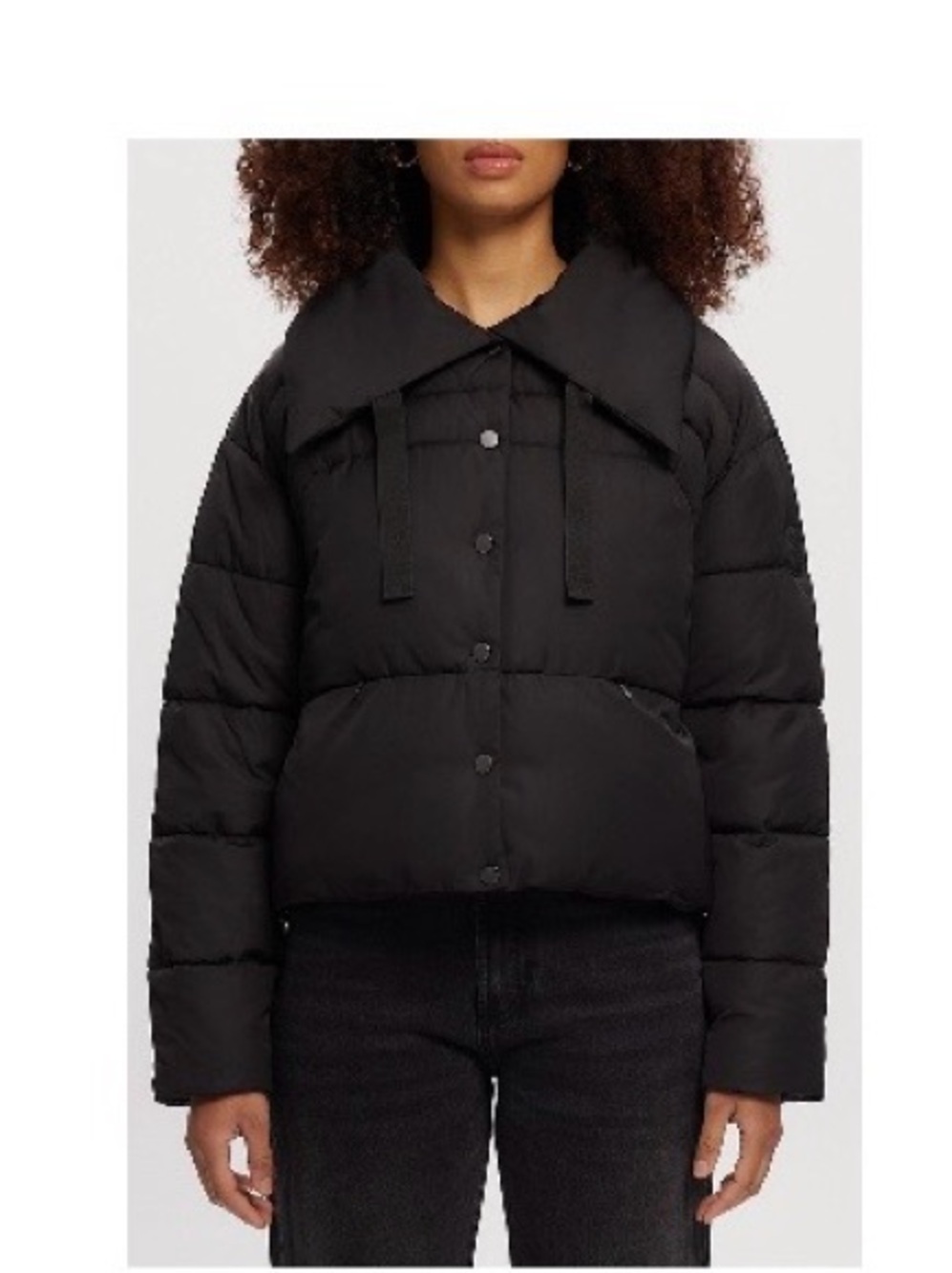 Noize Black Crop Puffer Coat
